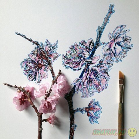 Весенние цветы в рисунках художника