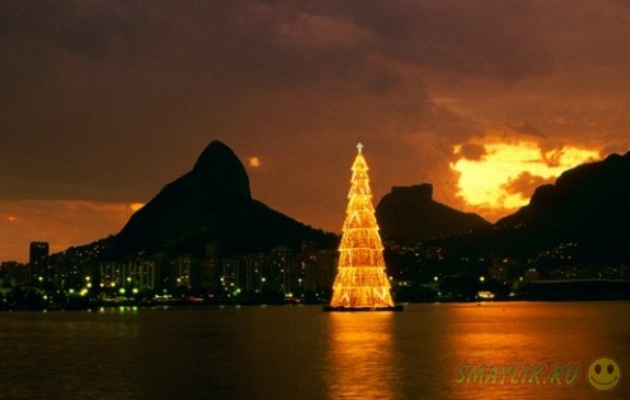 Самая высокая плавающая рождественская  елка