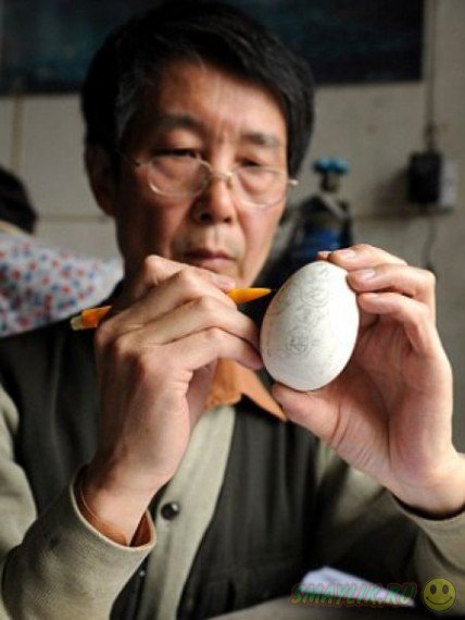 Скульптуры из яичной скорлупы созданные руками китайского умельца