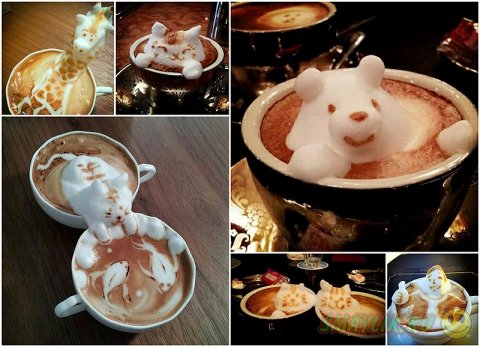 Искусство 3D рисунков на кофе