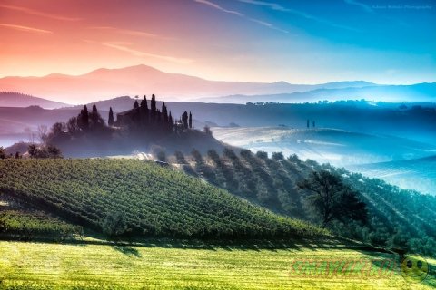 Красивые пейзажи  холмов Тосканы от Аднане Бубало 