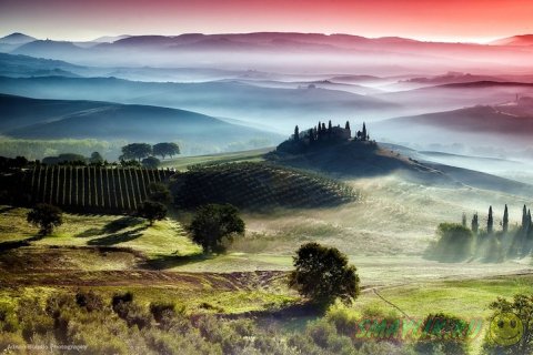 Красивые пейзажи  холмов Тосканы от Аднане Бубало 