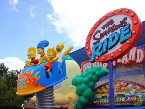 Город Симпсонов в парке Universal Studios Orlando 