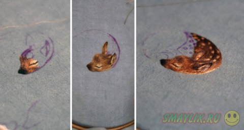 Миниатюрные изображения животных в вышивках Хлои Джордано
