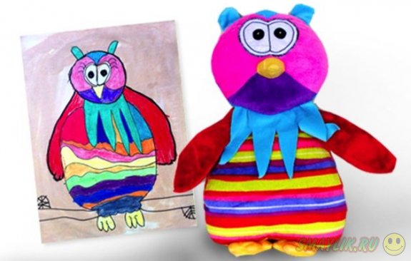 Плюшевые игрушки, созданные по детским рисункам