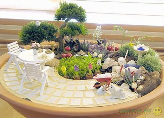 Сказочный мир миниатюрных садов в обычных цветочных горшках